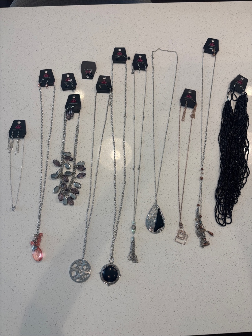 Paparazzi Jewelry Lot- 10 New Long Pendant Necklaces & Statement Set